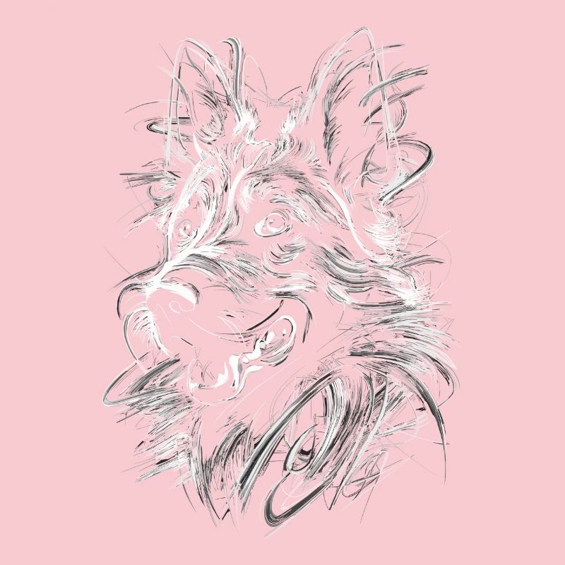 German Shepherd Art Drawing Abstract