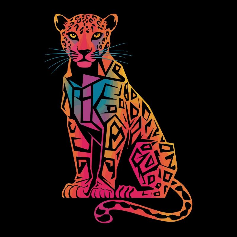 Colorful Geometric Leopard