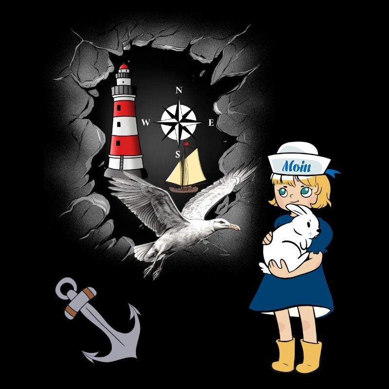 Möwe Leuchtturm maritim Kompass Anker Möwen