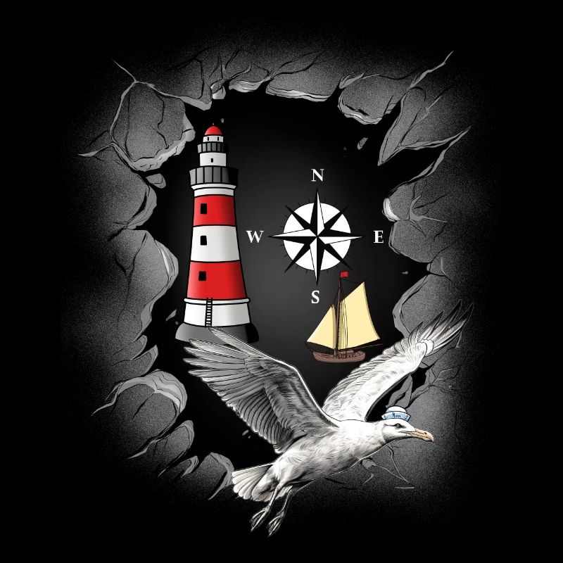 Seagull Lighthouse Compass Lighthouses Seagulls