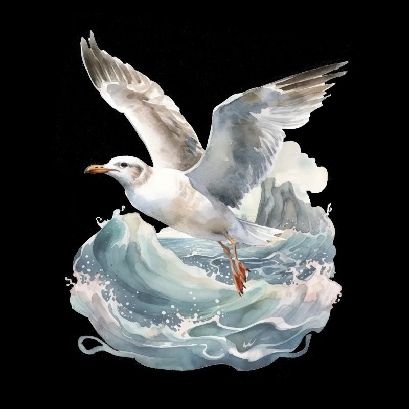 storm, sea, waves, coast, seagull, seagulls, maritime