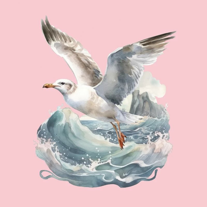 storm, sea, waves, coast, seagull, seagulls, maritime