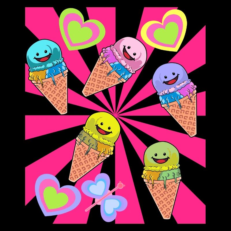 Sommer Eis Eiskrem Waffel Retro Vintage 80er 90er