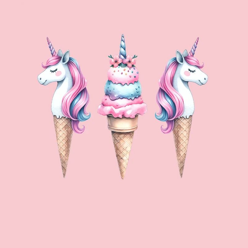 Retro Einhörner Eis Eiskreme Eiscrem Kinder Kind