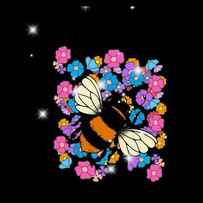 Retro Biene Bienen Hummel Blume Kinder