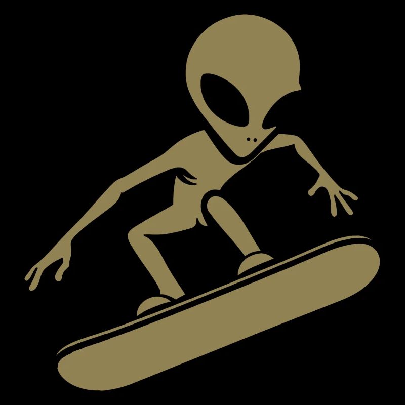 Minimalistisches Design: Alien Snowboarder Silhoue