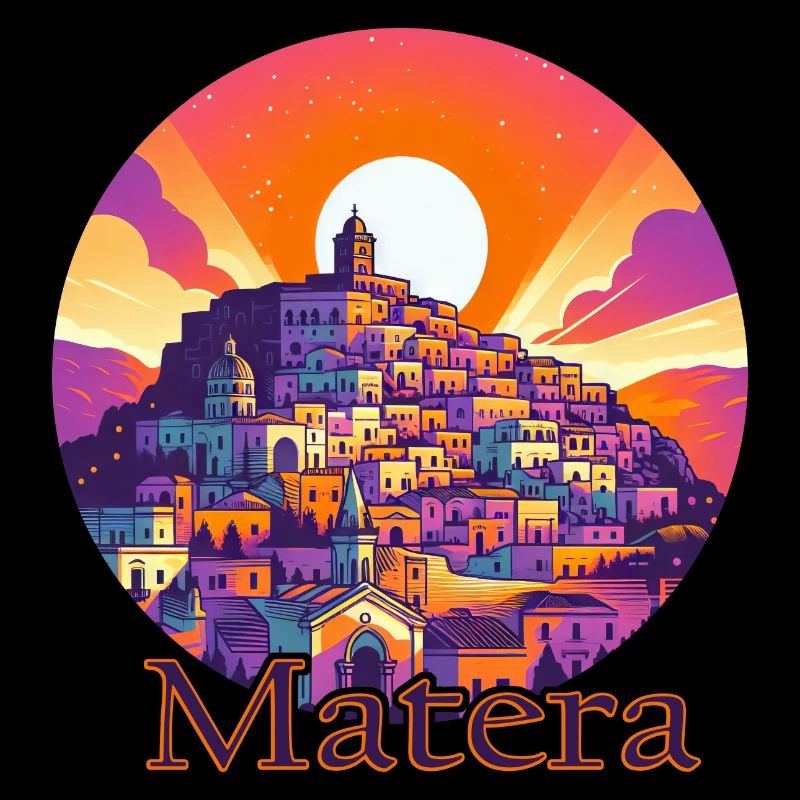 Matera Italy Sunset Violet Warm Colors