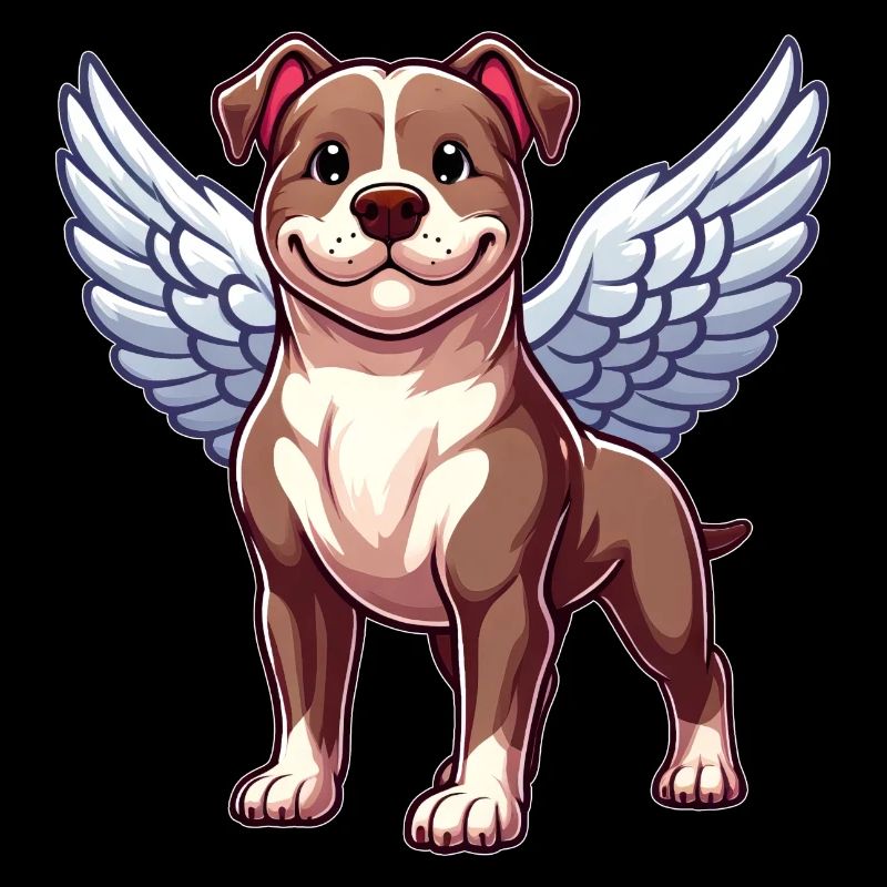 Conception d’ailes de chien Pitbull Angel