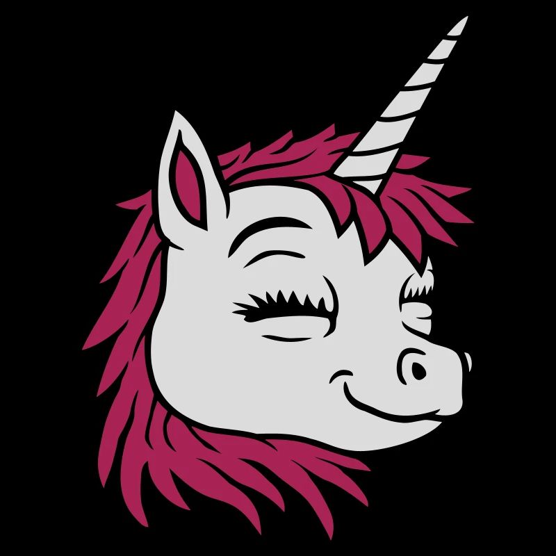 Visage comique licorne heureuse