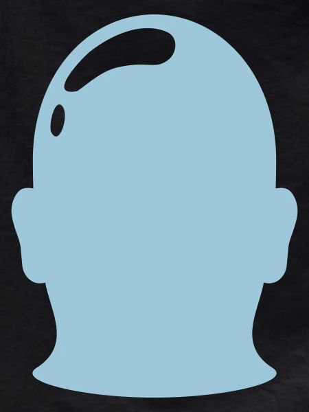 Outline Silhouette Bald Man