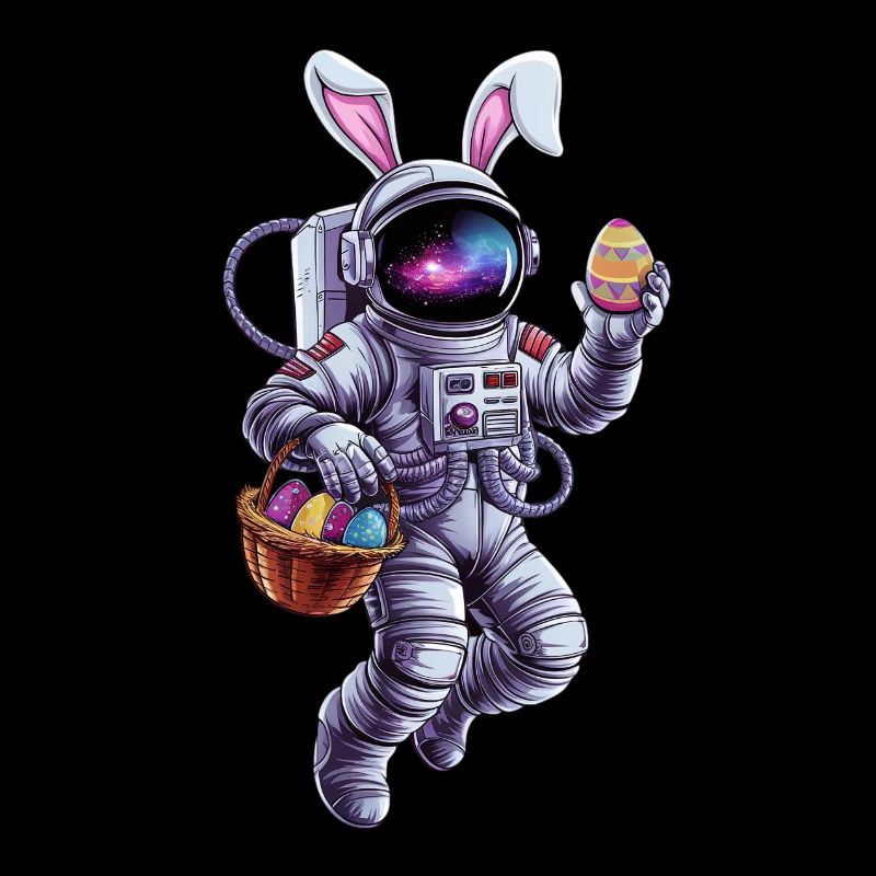 Easter Bunny Astronaut in Space Adventure