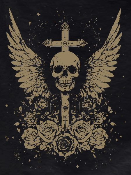 Goth Skull Grunge Cross