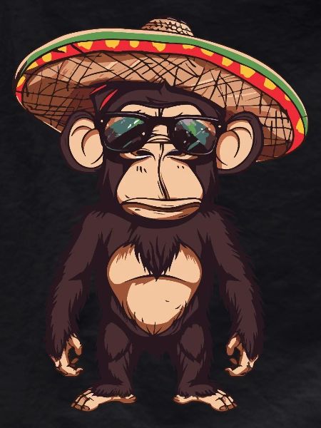 Monkey Comic Funny Sombrero