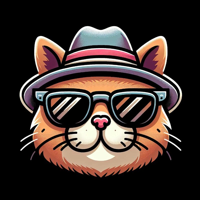Cute Cat with Hat and Sunglasses - süsse Katze