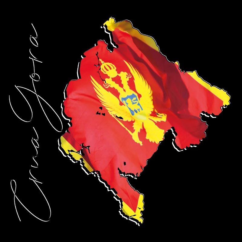 Montenegro flag in Montenegro map ME