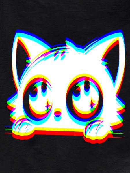 EDM Cat Glitch Style