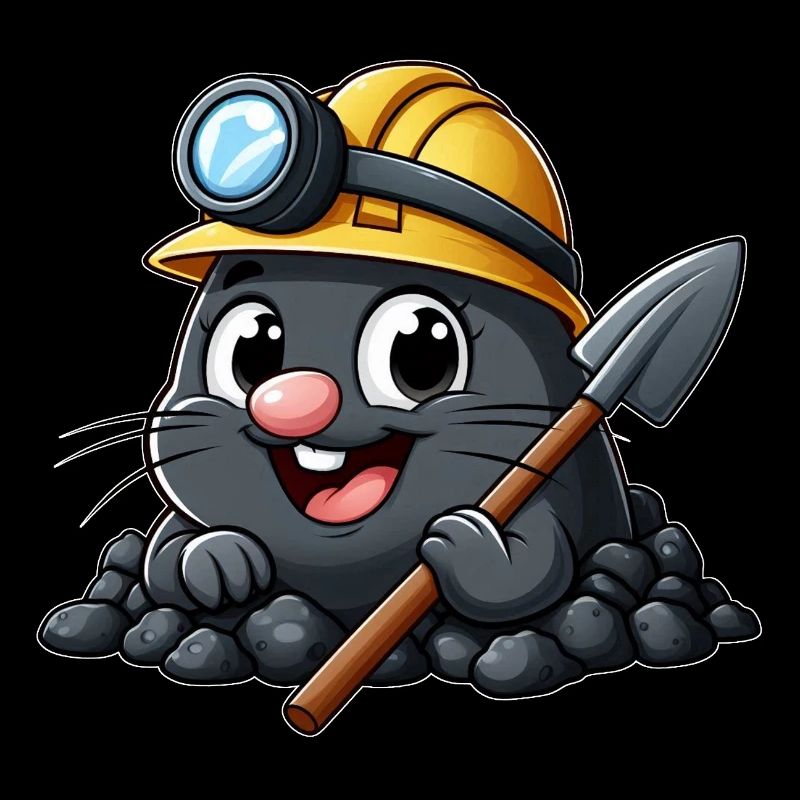 Lustiger Maulwurf mit Helm