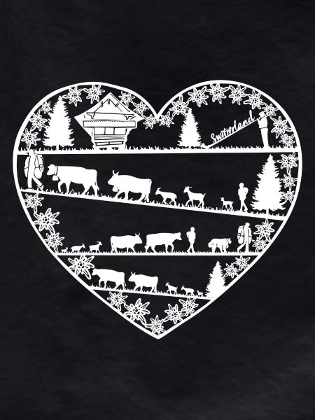 Heart with alpine lift white