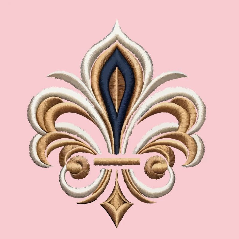 Broderie Élégante Fleur-de-Lys