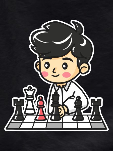 Schach Junge Cartoon