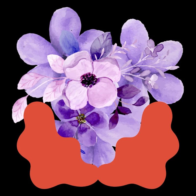 Purple Bloom with Coral Splash