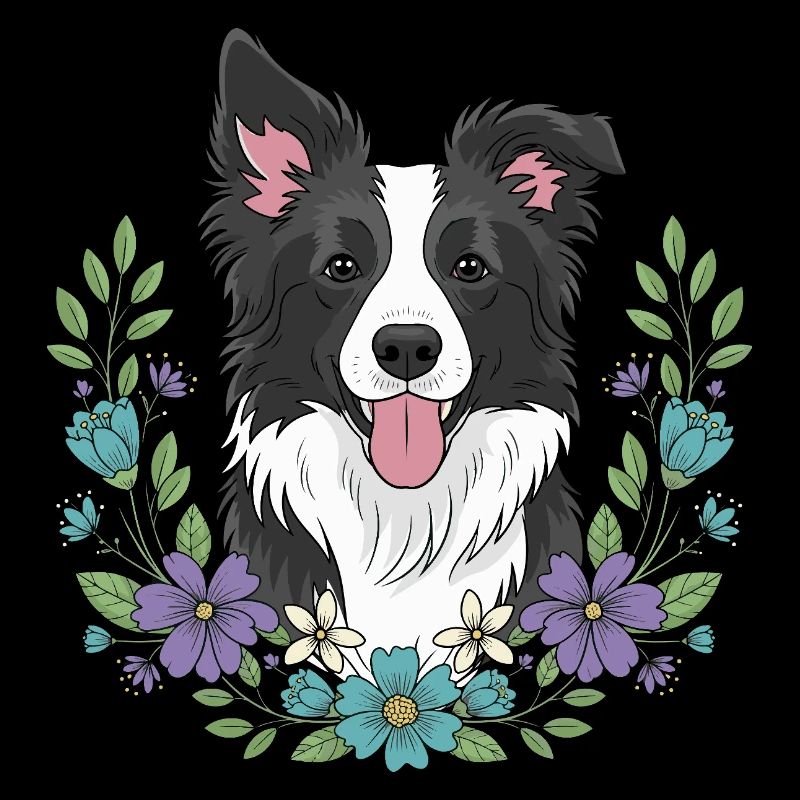 Border Collie Blumenfeier