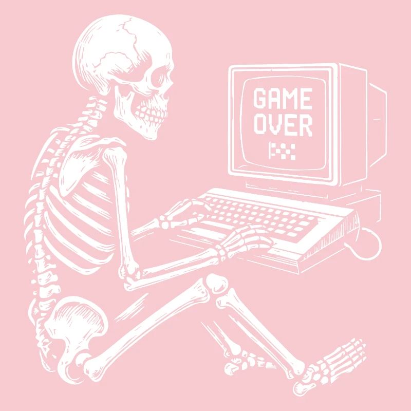 Skeleton Gamer at Console