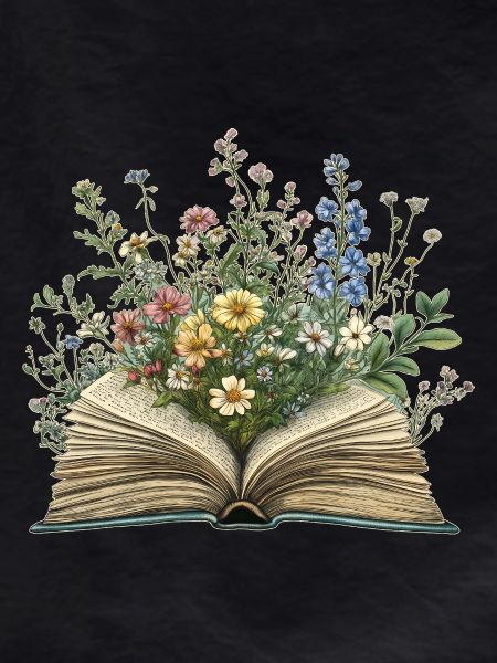 Book with flowers