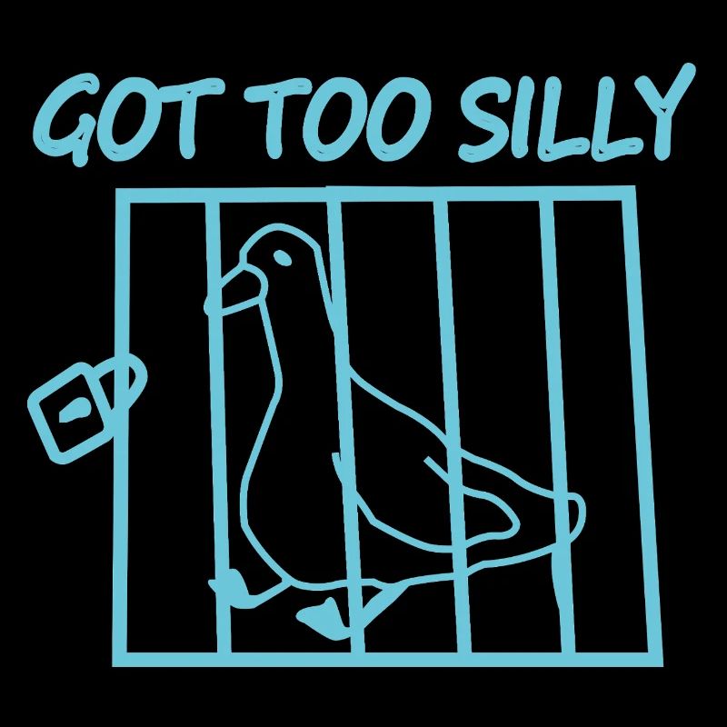 Vogel im Käfig mit dem Text Wurde zu dumm