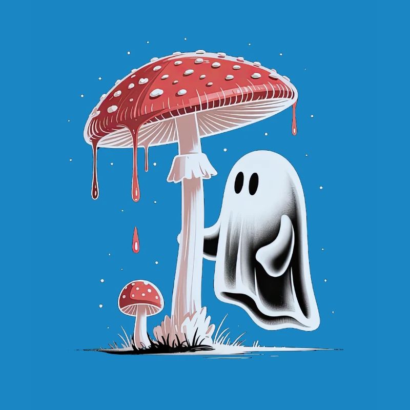 Halloween Whimsical Ghost & Toadstool Cottagecore