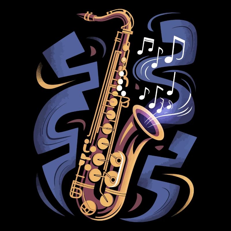 Saxophone With Musical Notes