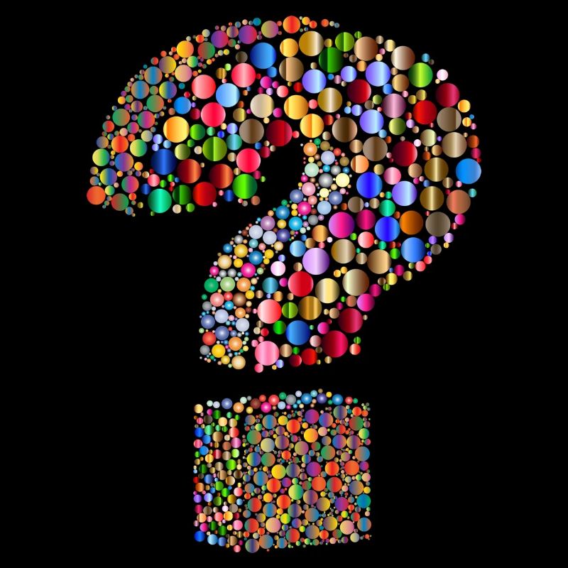 Rainbow colored question mark