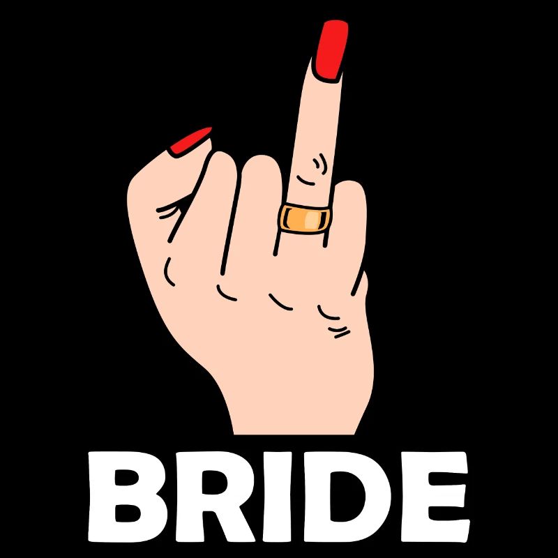 Braut Heirat Hochzeit Mittelfinger