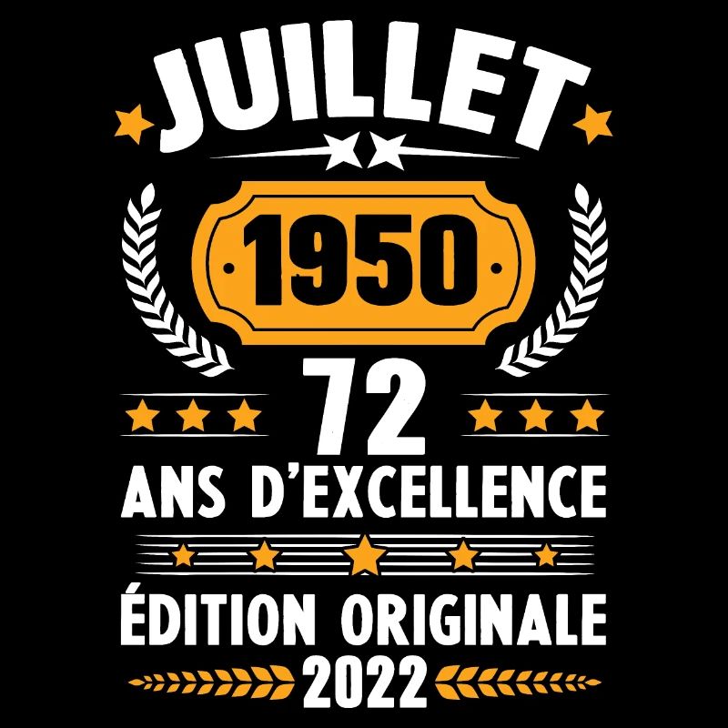 Cadeau d'anniversaire 72 Ans, Né en juillet 1950