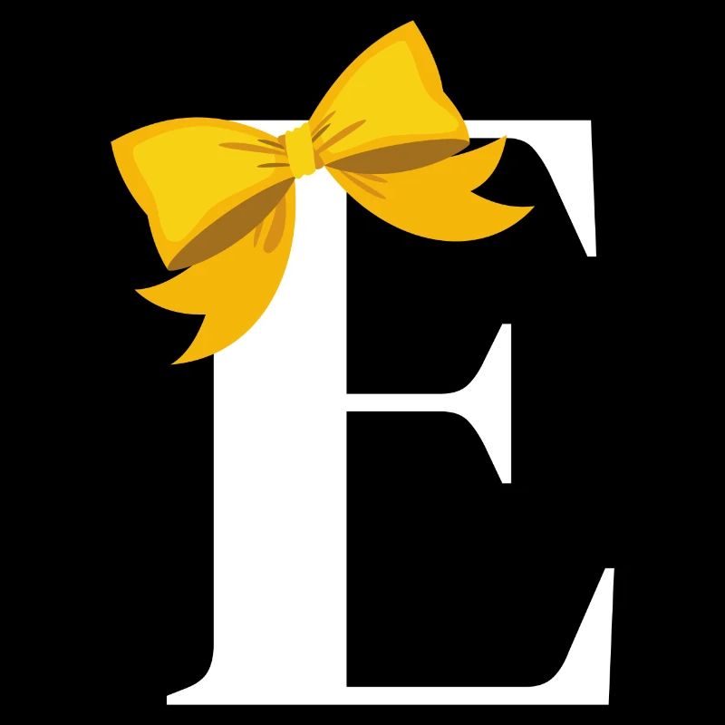 Letter e yellow bow