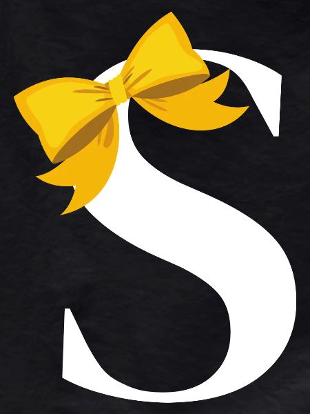 Letter s yellow bow