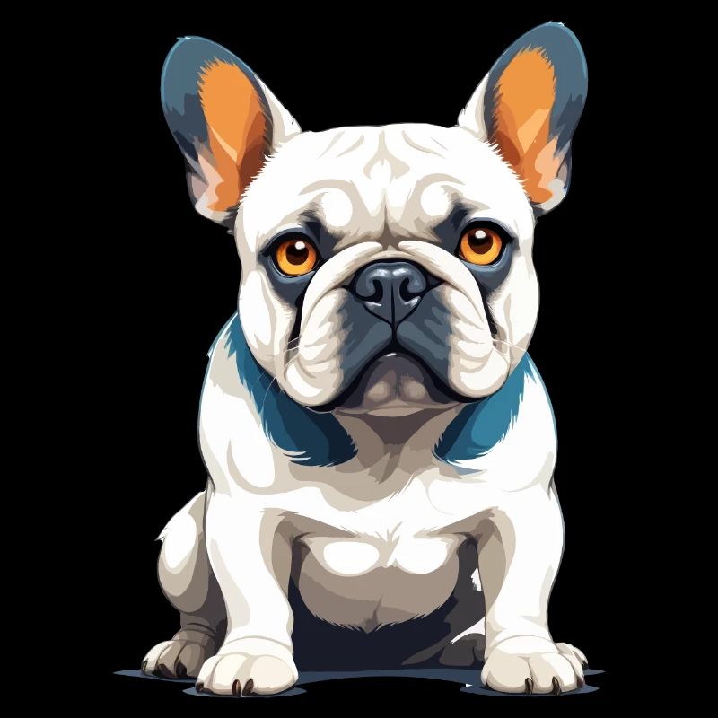 French Bulldog Vector Art Colour Illustration