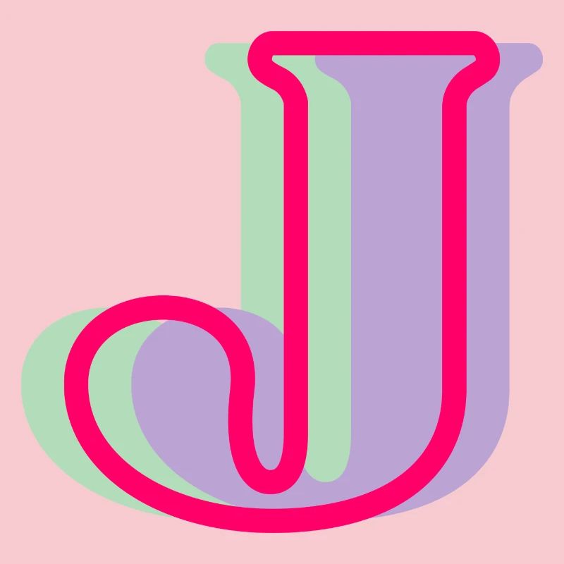 Multicolored letter j