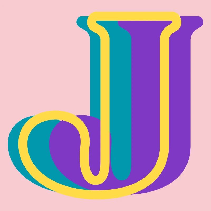 Multicolored letter j