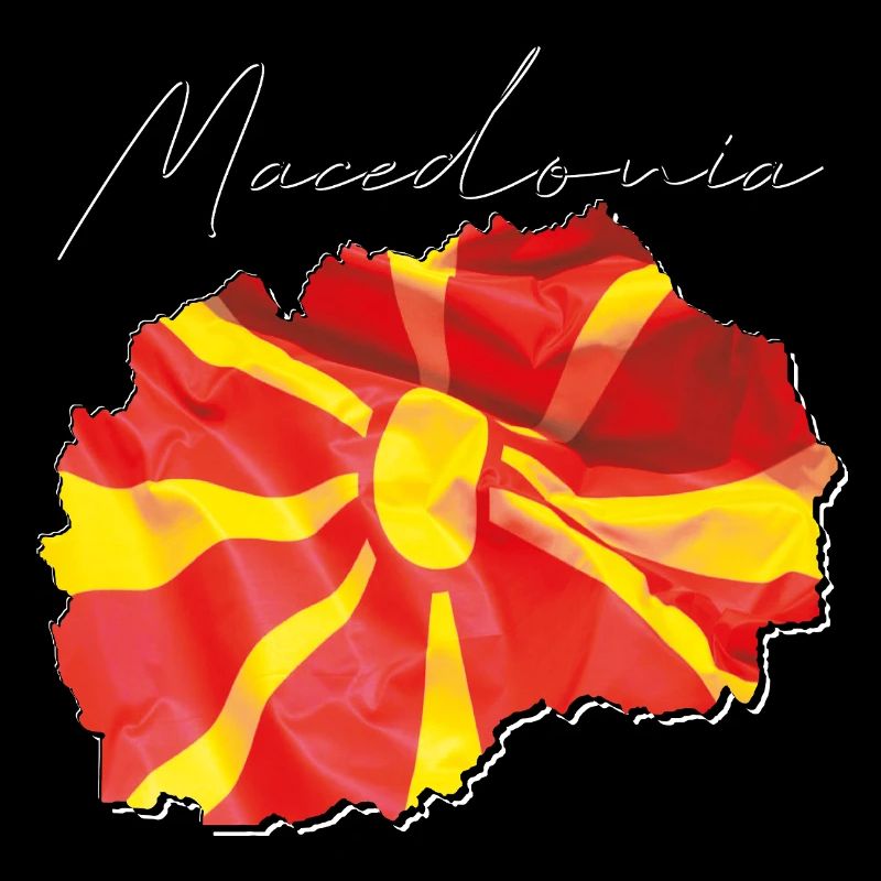 Drapeau de la Macédoine en Macédoine Carte FR