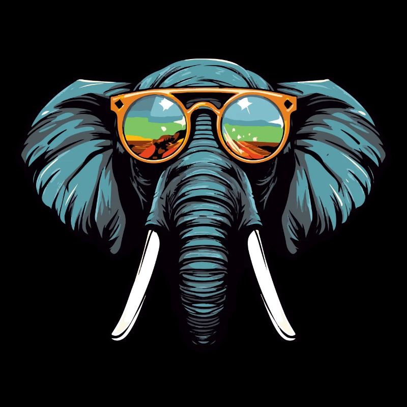 Elefant Kopf Porträt Cool