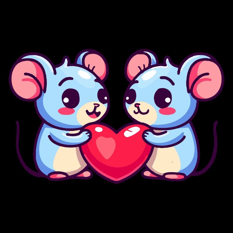 Mouse Couple Love Valentine's Day