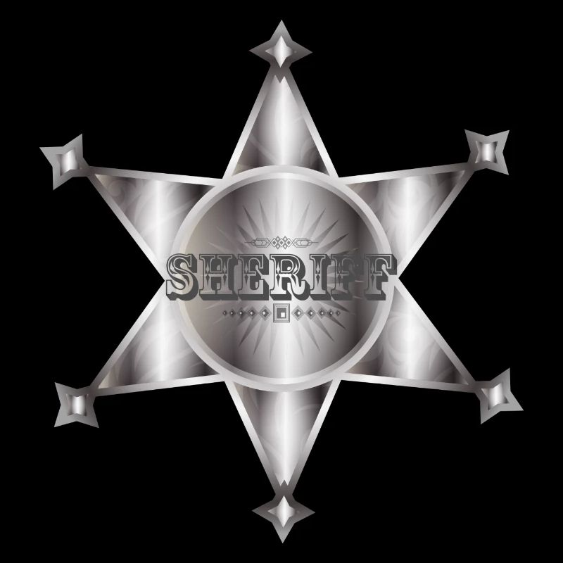 außergewöhnlicher silberfarbene Sheriffstern