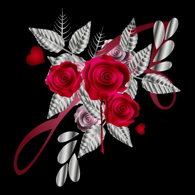 Bouquet argenté de la Saint-Valentin avec des roses