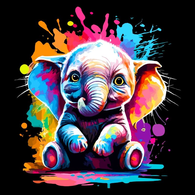 Éléphant Coloré - Bébé Éléphant Coloré