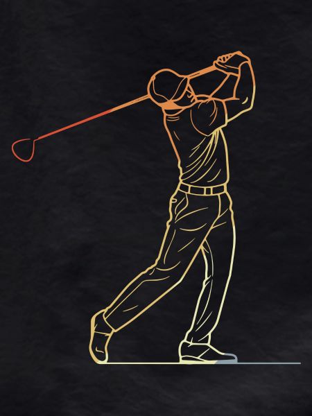 Golfer Line Art