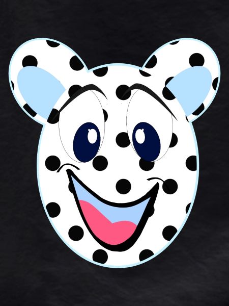 Blue Laughing Bear with Dots