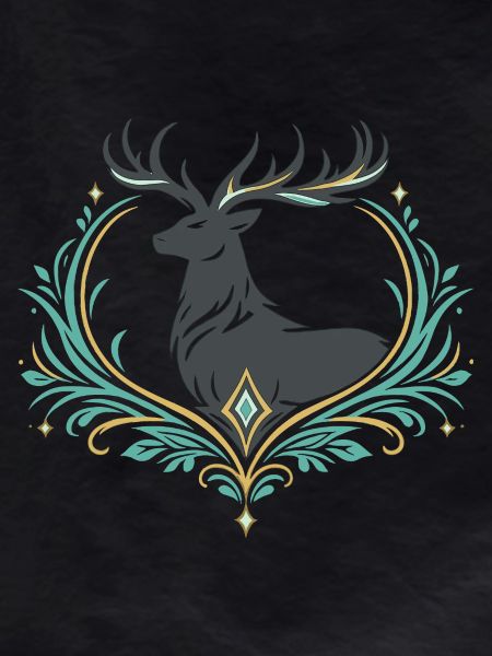 Deer in ornamental heart