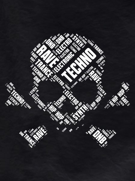 Techno Skull Wordcloud