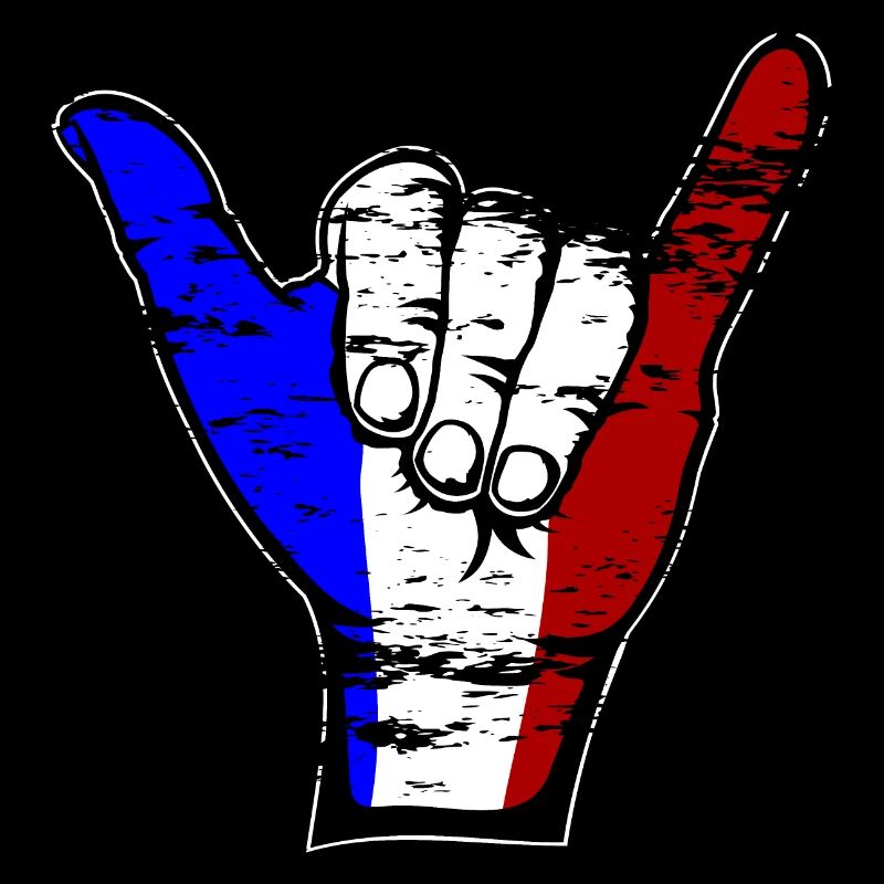 Symbole de surf du drapeau de la France utilisé